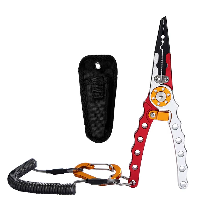 Aluminum Alloy Fishing Pliers – Saltwater Multitool with Hook Remover, Line Cutter & Split Ring Tool