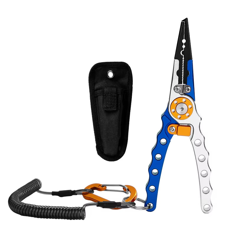 Aluminum Alloy Fishing Pliers – Saltwater Multitool with Hook Remover, Line Cutter & Split Ring Tool