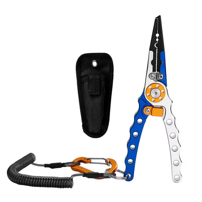 Aluminum Alloy Fishing Pliers – Saltwater Multitool with Hook Remover, Line Cutter & Split Ring Tool