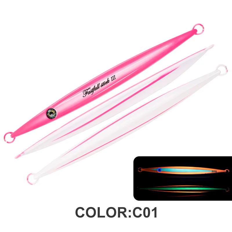 J104 Streamlined Pencil Metal Jig – 150g/200g/250g/300g/400g Super Gangster Stick II Deep Sea Jigging Lure