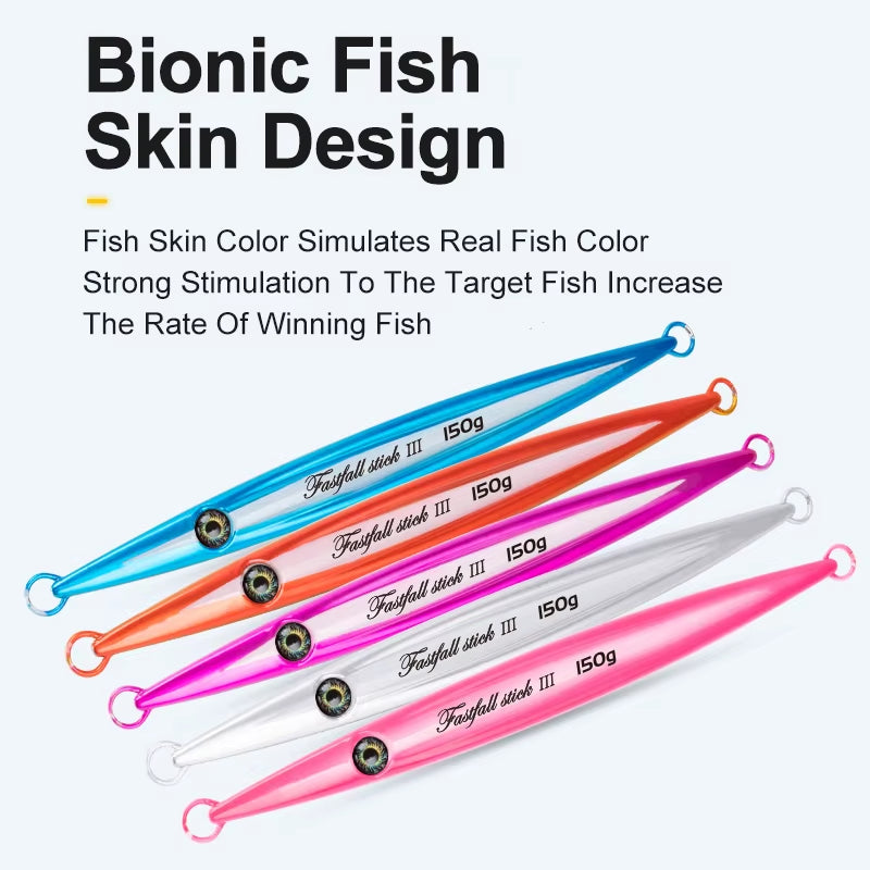 J104 Streamlined Pencil Metal Jig – 150g/200g/250g/300g/400g Super Gangster Stick II Deep Sea Jigging Lure