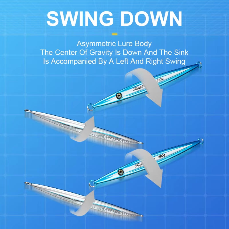 J104 Streamlined Pencil Metal Jig – 150g/200g/250g/300g/400g Super Gangster Stick II Deep Sea Jigging Lure