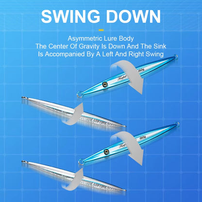 J104 Streamlined Pencil Metal Jig – 150g/200g/250g/300g/400g Super Gangster Stick II Deep Sea Jigging Lure