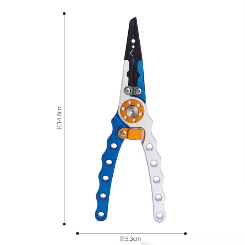 Aluminum Alloy Fishing Pliers – Saltwater Multitool with Hook Remover, Line Cutter & Split Ring Tool