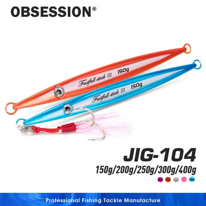 J104 Streamlined Pencil Metal Jig – 150g/200g/250g/300g/400g Super Gangster Stick II Deep Sea Jigging Lure